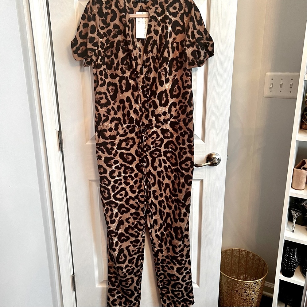NWT Oversized leopard jumpsuit